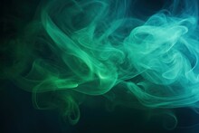 Mystical Blue Green Smoke. Generate Ai