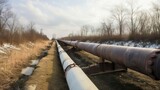 Fototapeta Łazienka - Natural gas pipeline. Gas pipes oil energy. Energy equipment. Fuel power technology. Safety valve in gas pipe industry. Supply of production with energy resources.