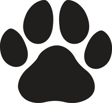 Cat Or Dog Paw Print Flat Icon. Isolated On Transparent Background For Animal Paw Vector Foot Trail Of Cat. Dog, Puppy Silhouette Animal Diagonal Tracks Patterns, Showcases Design, Apps And Web