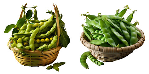 Wall Mural - Png Set Ready snap peas ripe for consumption transparent background