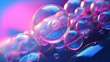 Fototapeta  - Lots of pink-purple transparent bubbles