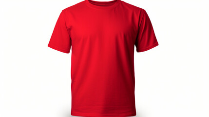 red t shirt  on white background for your design mockup for print