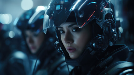 Wall Mural - a group of techsavvy rebels, equipped with nanotechpowered augmentations, fighting against oppressiv