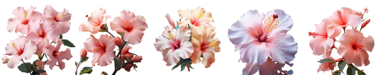 Canvas Print - Png Set The hibiscus flower transparent background