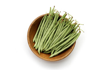 Canvas Print - Fresh needle beans on white background