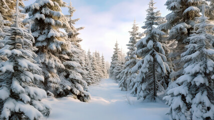 winter forest in the snow