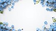 © Brandon - charming forget-me-not flowers as a frame border, isolated on white generative AI