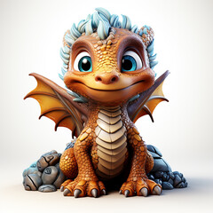 Sticker - cute colorful dragon carton