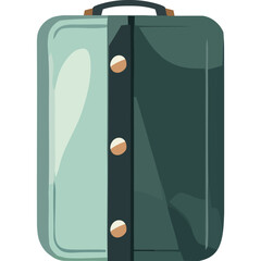 Poster - green elegant travel suitcase equipment