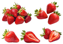 Set Of Strawberries Isolated On White Background