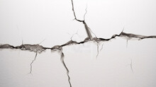 White Wall With A Crack In It, Cracked Wall Background Texture, Generative AI