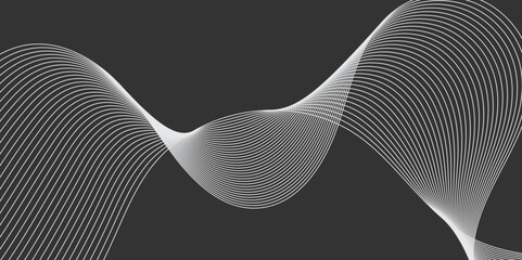 Wall Mural - Abstract digital future technology concept background. Wavy curved line business background.