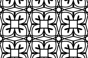 Handwritten black white line abstract wall pattern seamless background