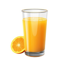 Glass Of A Orange Juice Isolated On Transparent Background