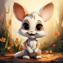 Wall Mural - cute rabbit cartoon