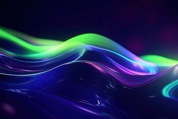 Wall Mural - abstract futuristic background with pink blue glowing neon moving high speed wave lines and bokeh li