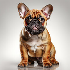 Wall Mural - cute brown budog dog on a white background