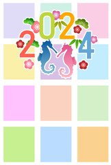 Naklejka na meble 辰　年賀状　干支　背景