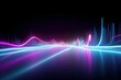 © AKKA - abstract futuristic background with pink blue glowing neon moving high speed wave lines and bokeh lights. Data transfer concept Fantastic wallpaper