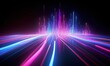 © AKKA - abstract futuristic background with pink blue glowing neon moving high speed wave lines and bokeh lights. Data transfer concept Fantastic wallpaper