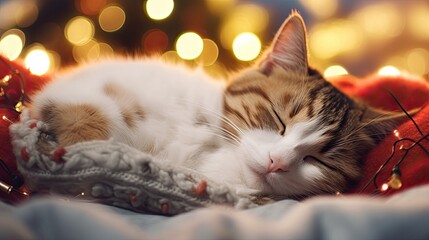 Cats cozy Christmas Winter snuggles holiday, Background Image,Desktop Wallpaper Backgrounds, HD