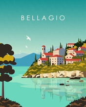Lombardy Bellagio Italy Travel Poster