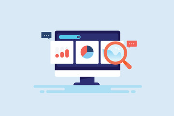 Wall Mural - marketing kpi, finance investment report, business data analytics graph, chart, wave diagram on app 