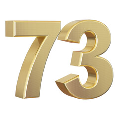 Gold number 73 - 3d number