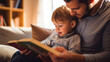 © Chanelle/Peopleimages - AI - Young mother reading a book to her daughter. Parent bonding and learning with toddler