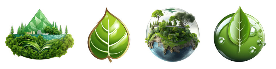 Sustainability clipart collection, vector, icons isolated on transparent background