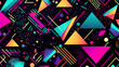 © Chanelle/Peopleimages - AI - Colorful 80s or 90s Retro pattern, shapes and design for print, textile or background