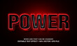 © GiasWizya - Power editable text effect template, 3d bold glossy red neon light typeface, premium vector