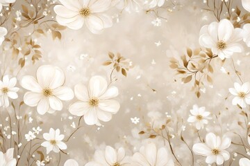  white flowers background generated by AI technology