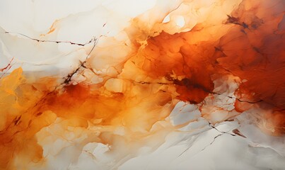 Wall Mural - an abstract painting of different colors, in the style of red and amber, action paintings, yellow an