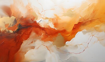 Wall Mural - an abstract painting of different colors, in the style of red and amber, action paintings, yellow an