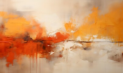 Wall Mural - an abstract painting of different colors, in the style of red and amber, action paintings, yellow an