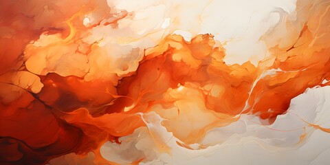 Wall Mural - an abstract painting of different colors, in the style of red and amber, action paintings, yellow an