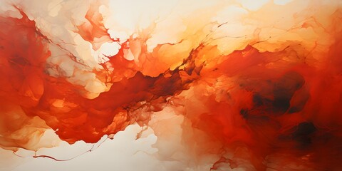 Wall Mural - an abstract painting of different colors, in the style of red and amber, action paintings, yellow an