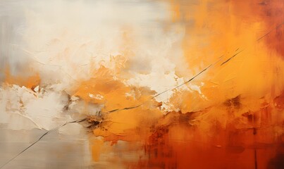 Wall Mural - An abstract painting of different colors, in the style of red and amber, action paintings, yellow and amber, monochromatic expressionism