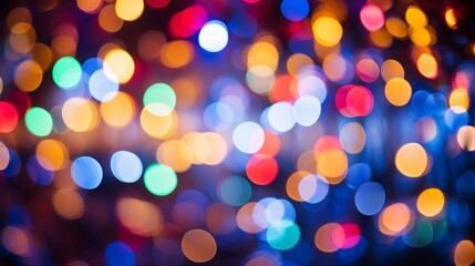 Wall Mural - a composition of abstract colorful christmas lights, creating a bokeh effect with vibrant colors