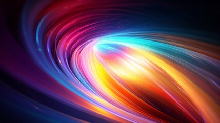 Wall Mural - mesmerizing abstract blue purple colorful spectrum translucent glowing vortex shape surrounded with vibrant color lights