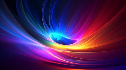 Wall Mural - mesmerizing abstract blue purple colorful spectrum translucent glowing vortex shape surrounded with vibrant color lights