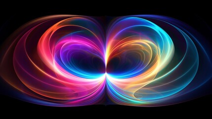 Wall Mural - mesmerizing abstract blue purple colorful spectrum translucent glowing vortex shape surrounded with 