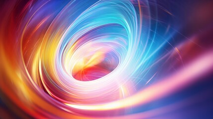 Poster - mesmerizing abstract blue purple colorful spectrum translucent glowing vortex shape surrounded with vibrant color lights