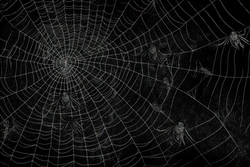 Design of a spider web for the Halloween party. Generative AI.