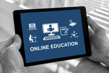 Wall Mural - Online education concept on a tablet