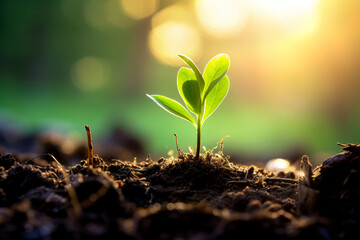 plant tree in neutral background Close-Up Of Fresh Green Plant. Made with AI gereration