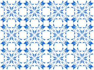 Wall Mural - seamless pattern with blue flowers