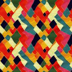 Wall Mural - embroidered abstract design fabric seamless pattern. repeating fashion textile backdrop.