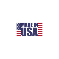 Wall Mural - Made in USA flag icon isolated on transparent background